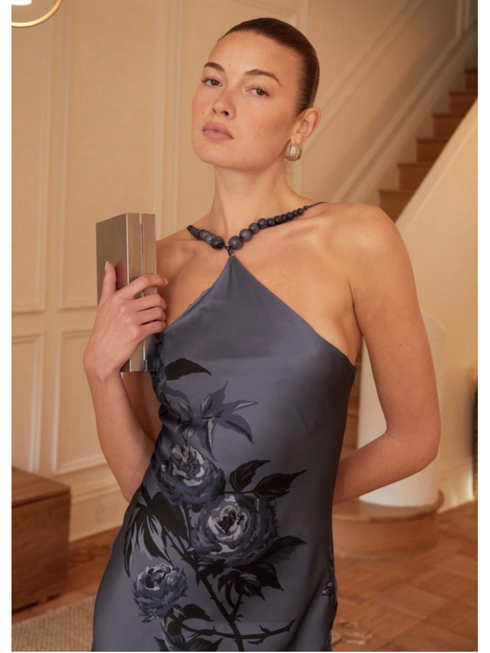 Women's O.p.t Floral Maxi Dress Size 4 Blue and Black - Picture 6 of 11